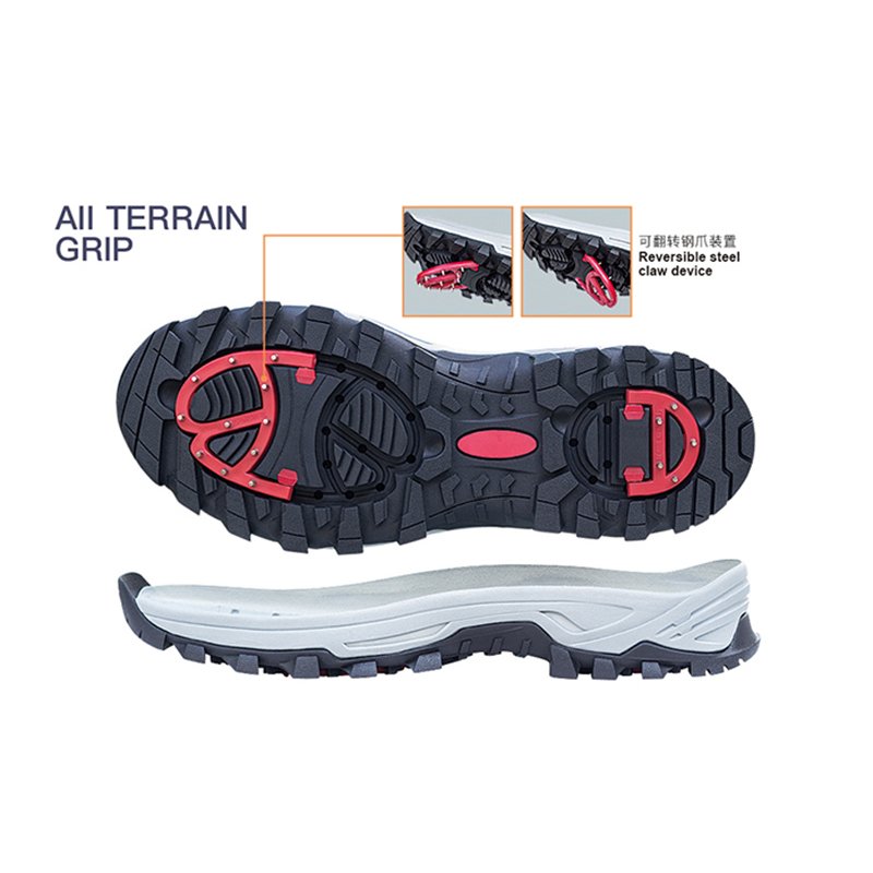 Sole Manufacturer Latest Material Steel Nail Grip Sole MD+RB Ice Brake Sole Outdoor Sole All Terrain Grip Sole